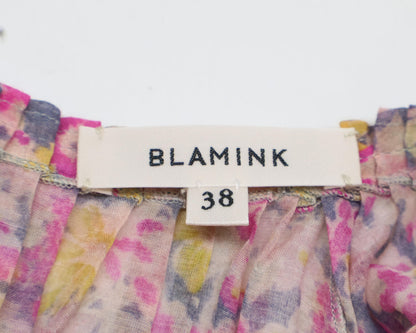 BLAMINK ブラミンク 7921-230-0072 コットンシルク M C/S FLW/P GATH NSL 花柄 ブラウス トップス 38