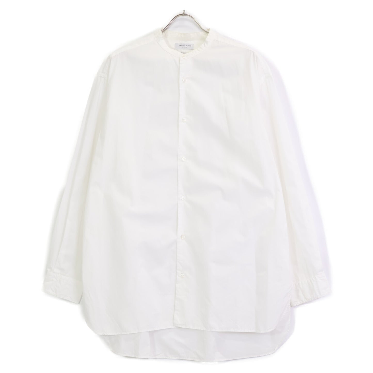 TOMORROWLAND トゥモローランド ﾎﾜｲﾄ BRITISH POPLIN ﾊﾞﾝﾄﾞｶﾗｰｼｬﾂ トップス M