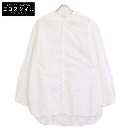 TOMORROWLAND トゥモローランド ﾎﾜｲﾄ BRITISH POPLIN ﾊﾞﾝﾄﾞｶﾗｰｼｬﾂ トップス M