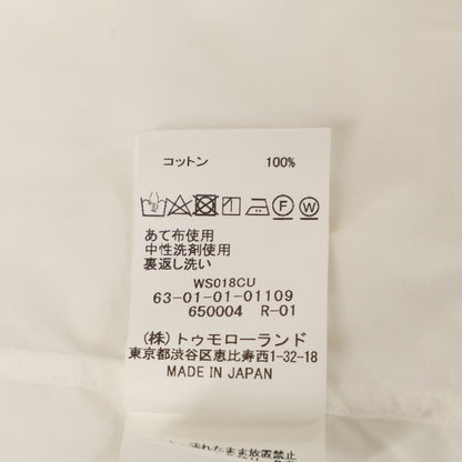 TOMORROWLAND トゥモローランド ﾎﾜｲﾄ BRITISH POPLIN ﾊﾞﾝﾄﾞｶﾗｰｼｬﾂ トップス M