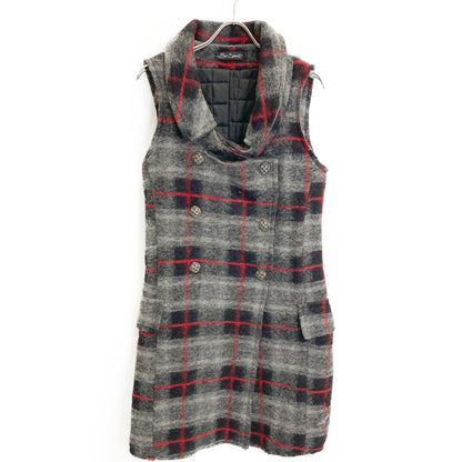 BAD SPIRIT バッドスピリット グレー ウール チャック 中綿 ダブル 論じジレコート コート S