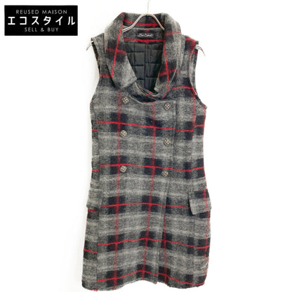 BAD SPIRIT バッドスピリット グレー ウール チャック 中綿 ダブル 論じジレコート コート S