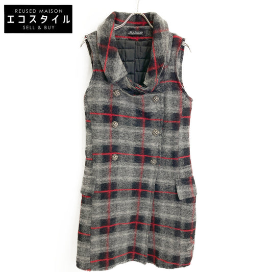 BAD SPIRIT バッドスピリット グレー ウール チャック 中綿 ダブル 論じジレコート コート S