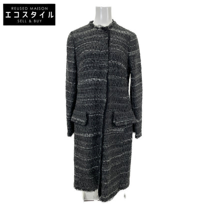 DOLCE&GABBANA ドルチェアンドガッバーナ 【新品/国内正規】F0Y02T アルパカ混 ラメライン ツイード ノーカラー コート 44