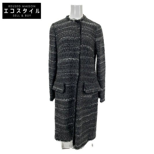 DOLCE&GABBANA ドルチェアンドガッバーナ 【新品/国内正規】F0Y02T アルパカ混 ラメライン ツイード ノーカラー コート 44