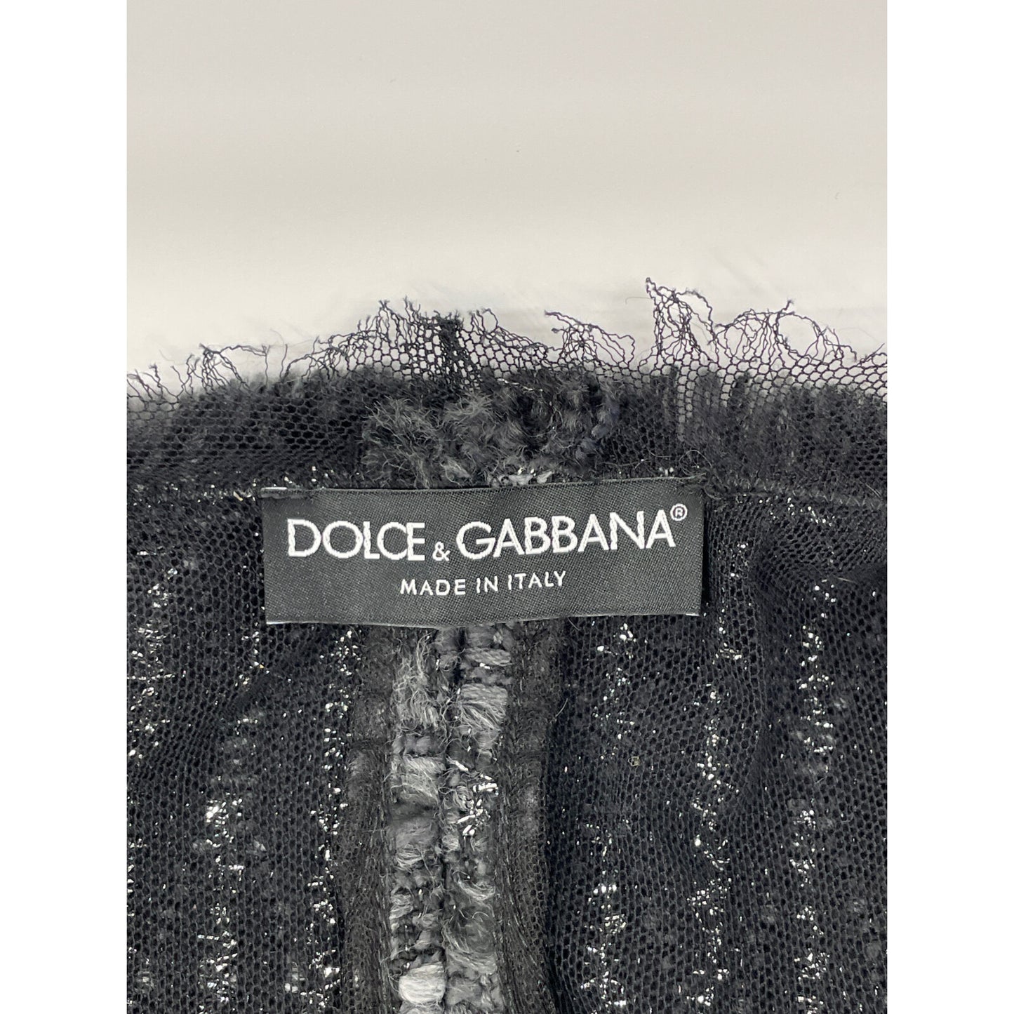 DOLCE&GABBANA ドルチェアンドガッバーナ 【新品/国内正規】F0Y02T アルパカ混 ラメライン ツイード ノーカラー コート 44