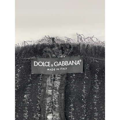 DOLCE&GABBANA ドルチェアンドガッバーナ 【新品/国内正規】F0Y02T アルパカ混 ラメライン ツイード ノーカラー コート 44