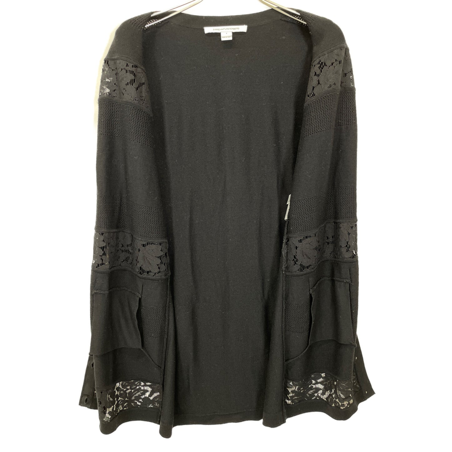 DIANEvonFURSTENBERG ダイアンフォンファステンバーグ ブラック 16年 DVF CARMELA LACE ウール ニット カーディガン トップス S