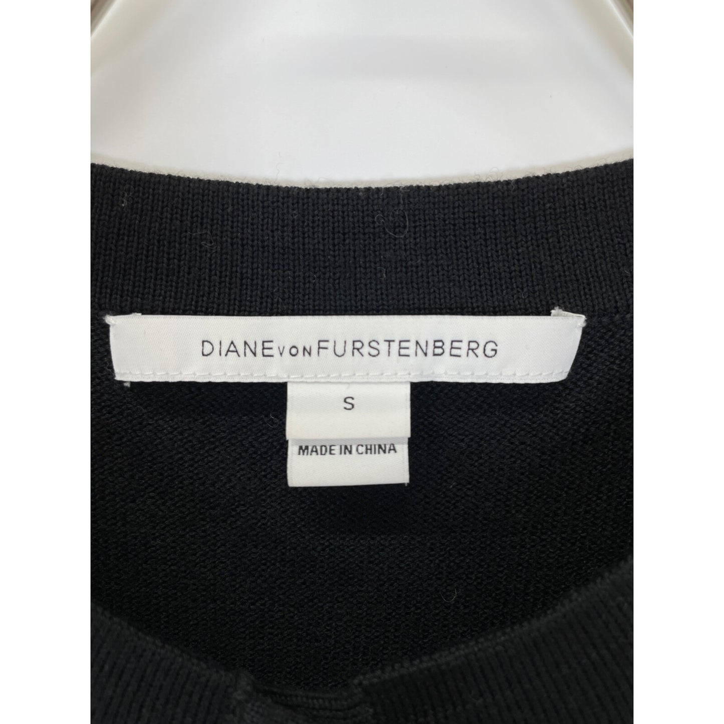 DIANEvonFURSTENBERG ダイアンフォンファステンバーグ ブラック 16年 DVF CARMELA LACE ウール ニット カーディガン トップス S