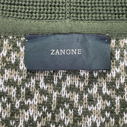 ZANONE ザノーネ ｸﾞﾘｰﾝ 7ETJP1 ZC047 ｺｯﾄﾝ ｽﾀﾝﾄﾞｶﾗｰﾆｯﾄｶｰﾃﾞｨｶﾞﾝ トップス 48