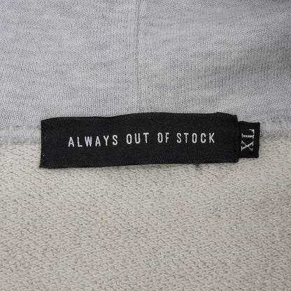 ALWAYS OUT OF STOCK オールウェイズアウトオブストック バックロゴ プルオーバーフーディ トップス メンズ コットン ライトグレー XL トップス XL