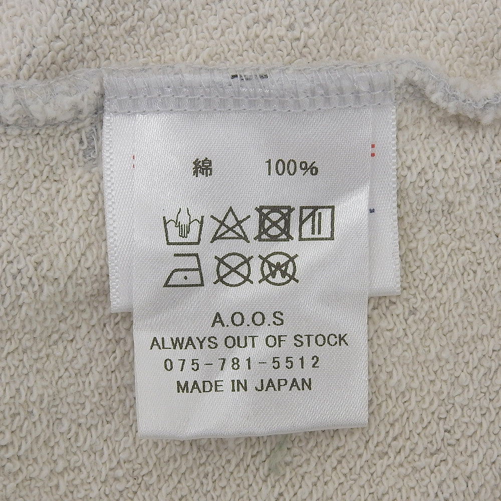 ALWAYS OUT OF STOCK オールウェイズアウトオブストック バックロゴ プルオーバーフーディ トップス メンズ コットン ライトグレー XL トップス XL