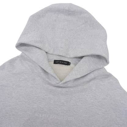 ALWAYS OUT OF STOCK オールウェイズアウトオブストック バックロゴ プルオーバーフーディ トップス メンズ コットン ライトグレー XL トップス XL