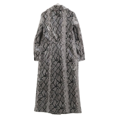 STAND STUDIO スタンドスタジオ 60853-8674 ブラック×ホワイト スネークスキンプリント ステンカラーコート コート 38