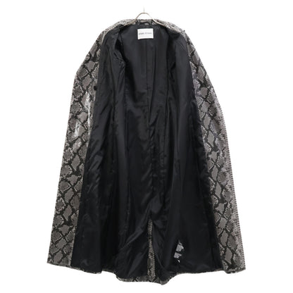 STAND STUDIO スタンドスタジオ 60853-8674 ブラック×ホワイト スネークスキンプリント ステンカラーコート コート 38