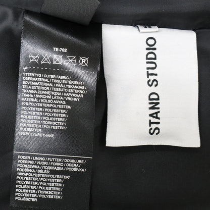 STAND STUDIO スタンドスタジオ 60853-8674 ブラック×ホワイト スネークスキンプリント ステンカラーコート コート 38