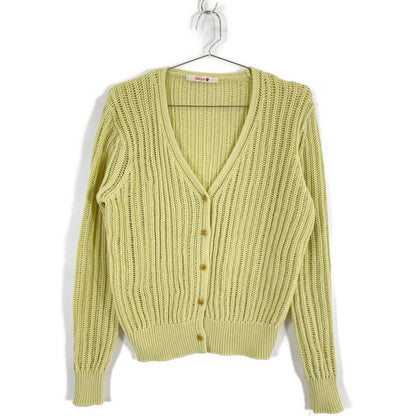 BACCA バッカ ｲｴﾛｰ ｺｯﾄﾝｺｰﾄﾞ Vﾈｯｸｶｰﾃﾞｨｶﾞﾝ トップス S