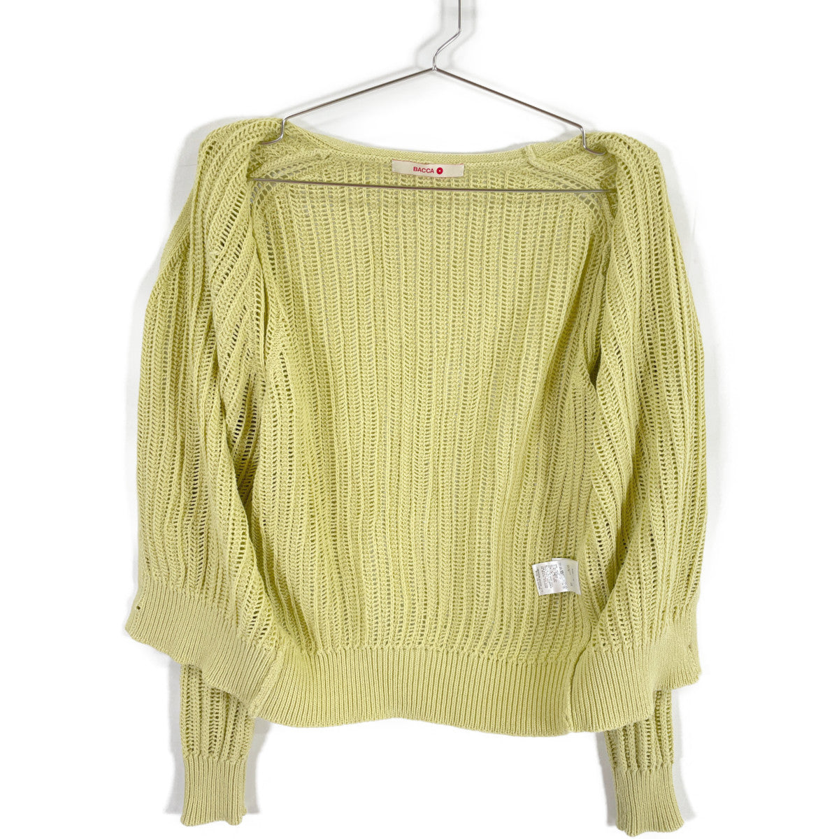 BACCA バッカ ｲｴﾛｰ ｺｯﾄﾝｺｰﾄﾞ Vﾈｯｸｶｰﾃﾞｨｶﾞﾝ トップス S