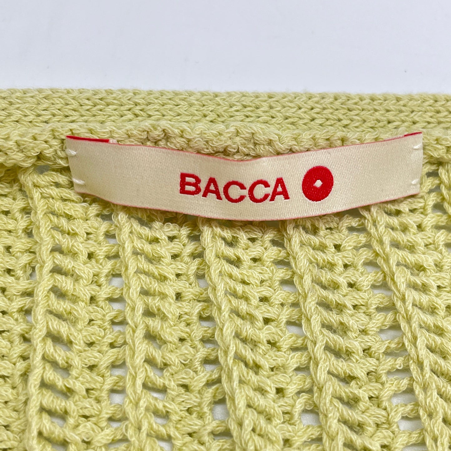 BACCA バッカ ｲｴﾛｰ ｺｯﾄﾝｺｰﾄﾞ Vﾈｯｸｶｰﾃﾞｨｶﾞﾝ トップス S