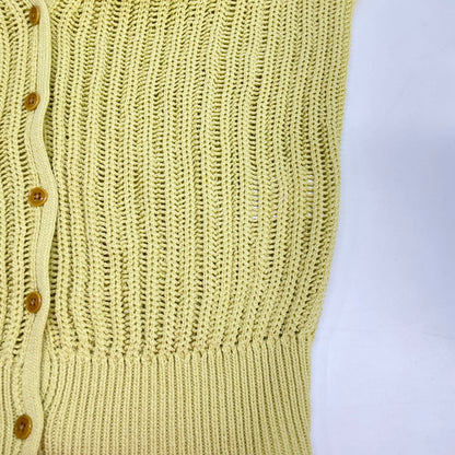 BACCA バッカ ｲｴﾛｰ ｺｯﾄﾝｺｰﾄﾞ Vﾈｯｸｶｰﾃﾞｨｶﾞﾝ トップス S