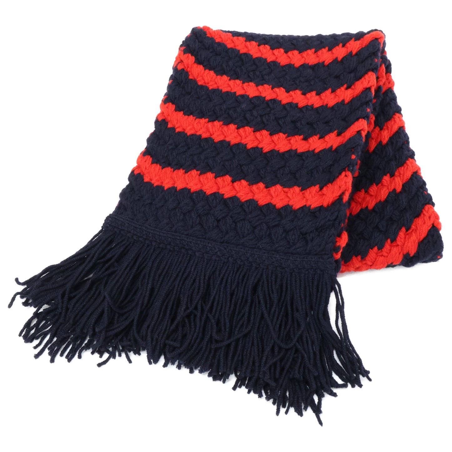 ALANUI アラヌイ 【新品】LWMA011F23KNI002 NAVIGATORS SCARF ボーダー フリンジ マフラー O/S