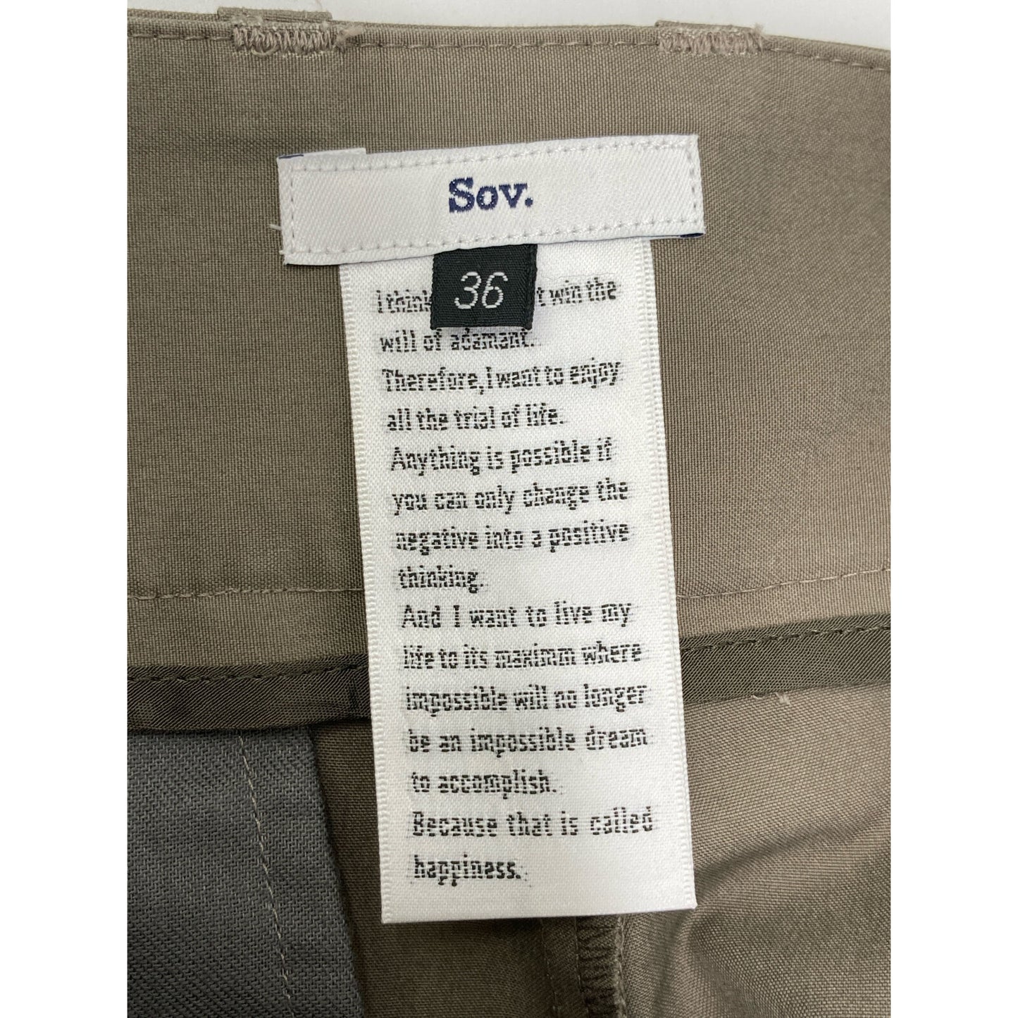 SOV. ソブ ダブルスタンダード ｶｰｷ ﾌﾟﾚｾﾞﾝﾄﾀｲﾌﾟﾗｲﾀｰ ﾜｲﾄﾞﾊﾟﾝﾂ ボトムス 36