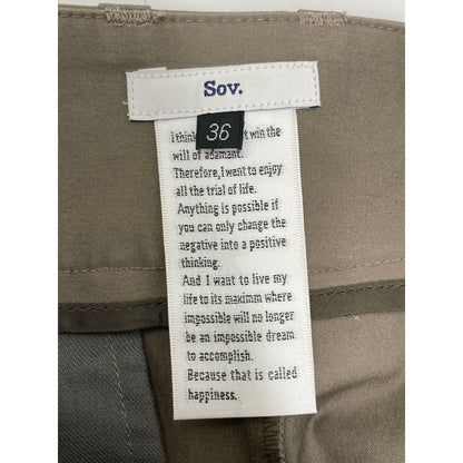 SOV. ソブ ダブルスタンダード ｶｰｷ ﾌﾟﾚｾﾞﾝﾄﾀｲﾌﾟﾗｲﾀｰ ﾜｲﾄﾞﾊﾟﾝﾂ ボトムス 36