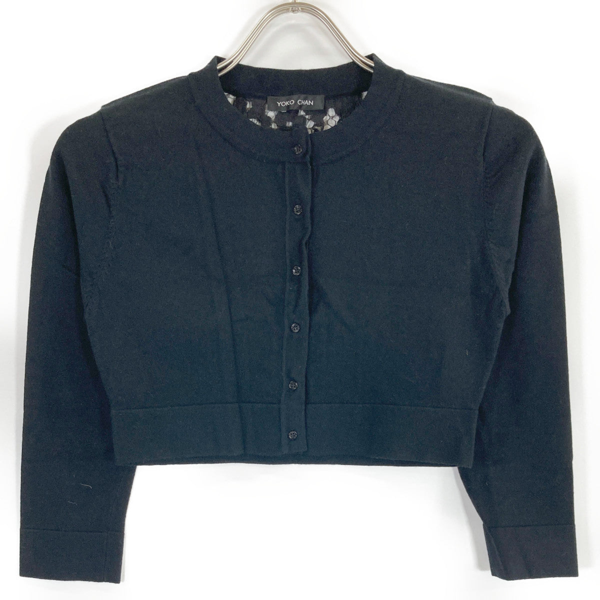 YOKOCHAN ヨーコチャン 【美品】YCN-416-041 レース/ニット切替 クルーネック ニット トップス 36