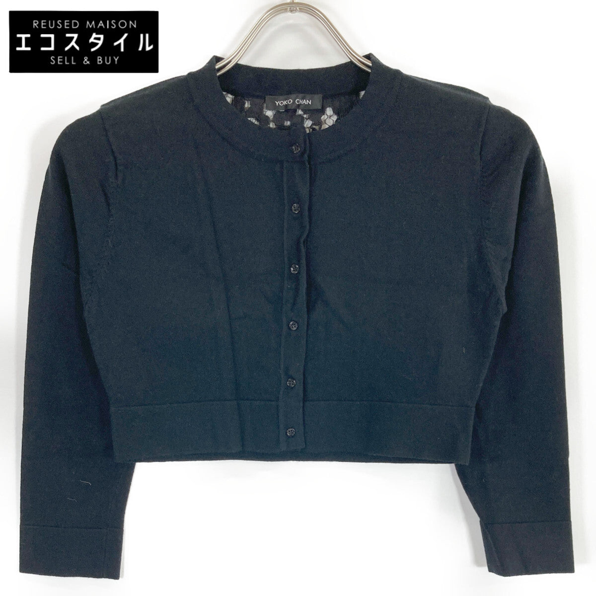 YOKOCHAN ヨーコチャン 【美品】YCN-416-041 レース/ニット切替 クルーネック ニット トップス 36