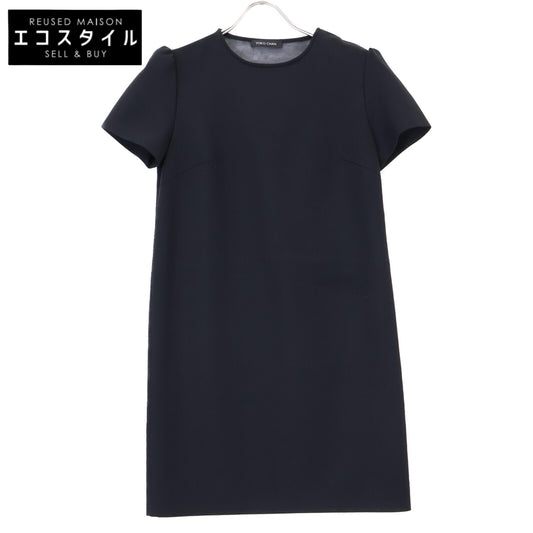 YOKOCHAN ヨーコチャン ブラック レーヨン混 ヨーコチャン バックVオーガンジードレス ワンピース 36