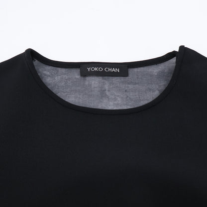 YOKOCHAN ヨーコチャン ブラック レーヨン混 ヨーコチャン バックVオーガンジードレス ワンピース 36