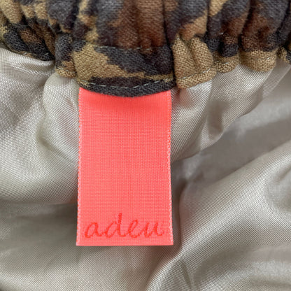 adeu アデウ ﾌﾞﾗｳﾝ ﾚｵﾊﾟｰﾄﾞ柄 ｷﾞｬｻﾞｰｽｶｰﾄ スカート O