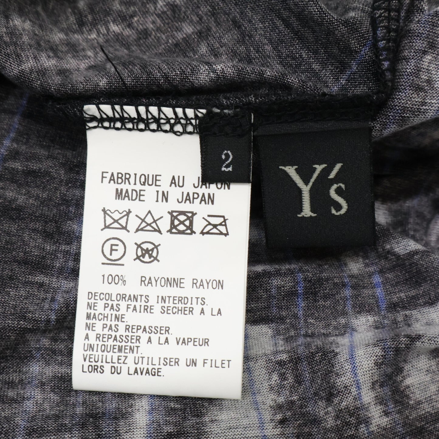 Y's ワイズ 24SS YS-T80-267 HAND PAINTED PLAID PRINT トップス 2