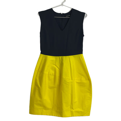 YOKOCHAN ヨーコチャン イエロー×ネイビー YCD-13SSC-020 ノースリーブ バイカラー ワンピース ワンピース 38