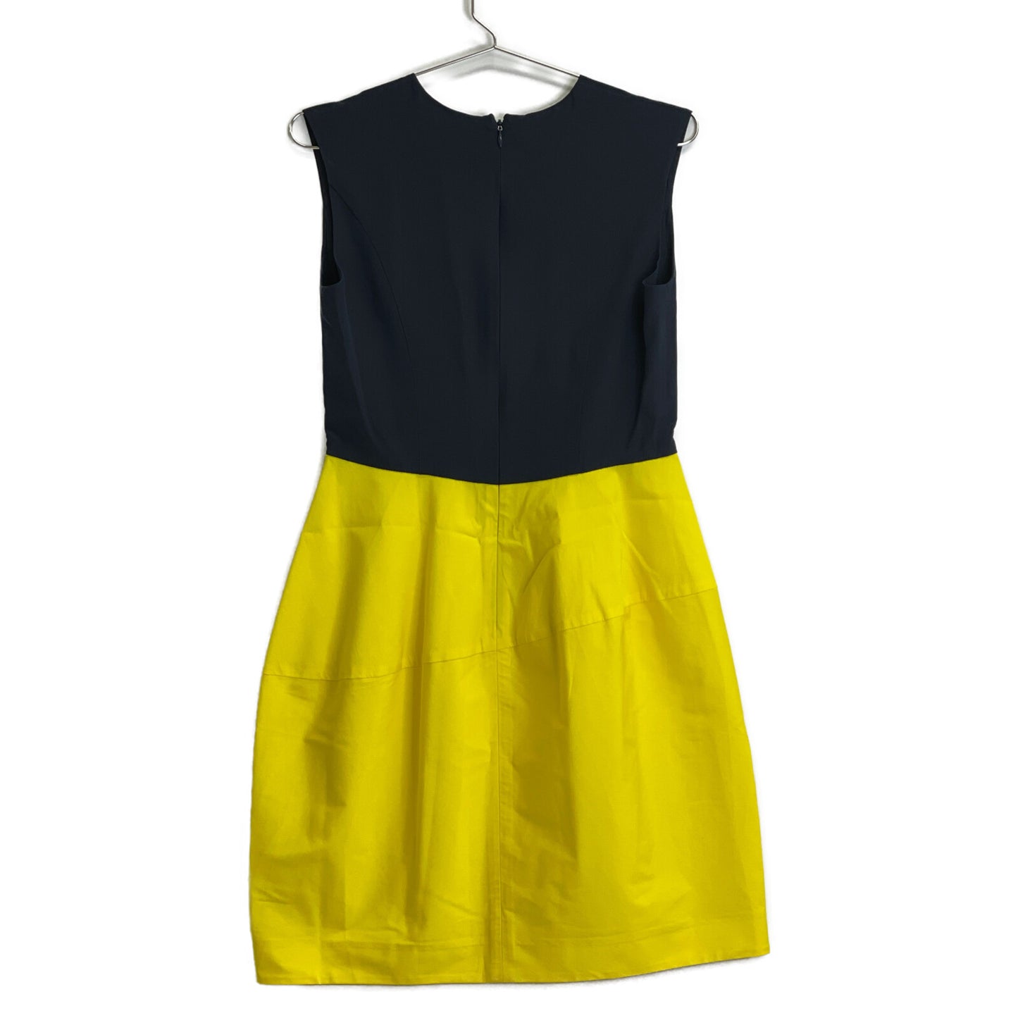 YOKOCHAN ヨーコチャン イエロー×ネイビー YCD-13SSC-020 ノースリーブ バイカラー ワンピース ワンピース 38