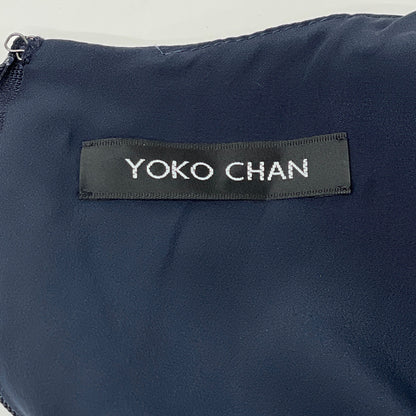 YOKOCHAN ヨーコチャン イエロー×ネイビー YCD-13SSC-020 ノースリーブ バイカラー ワンピース ワンピース 38