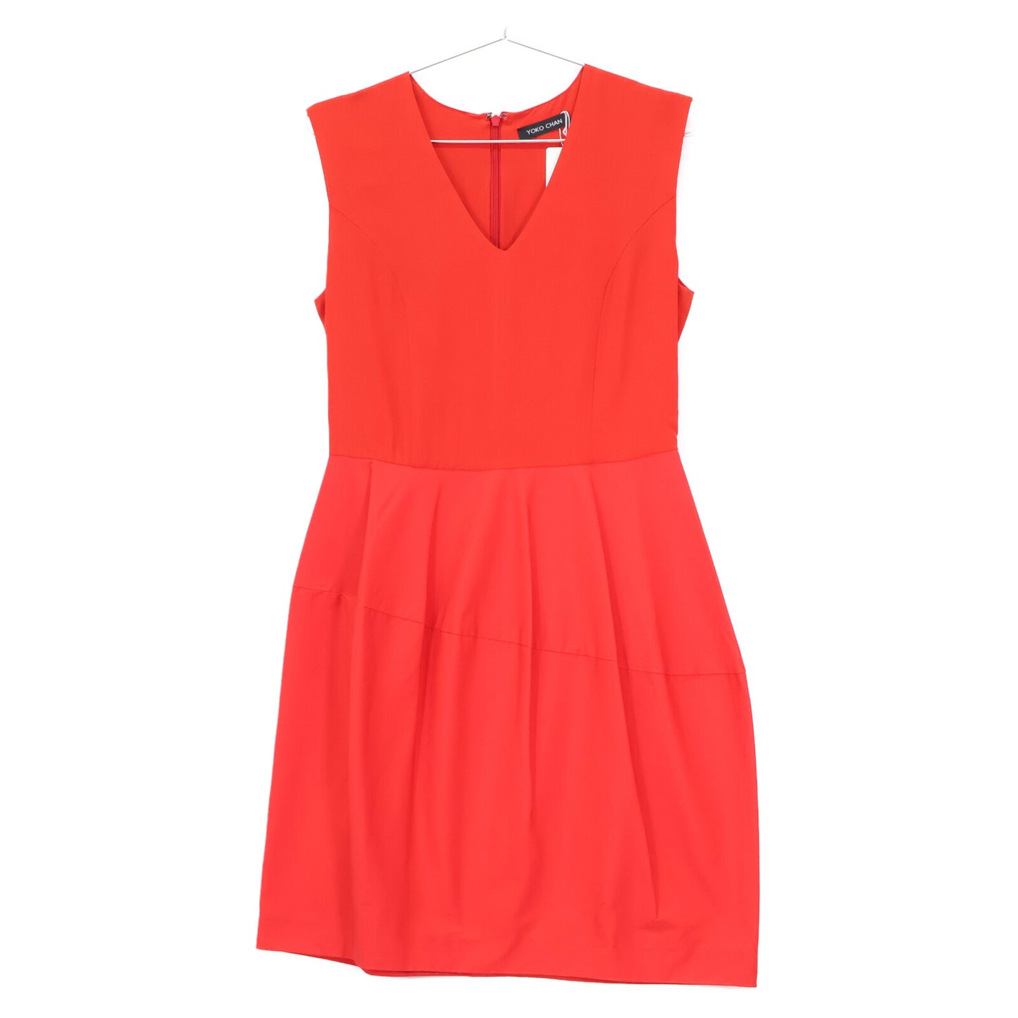 YOKOCHAN ヨーコチャン レッド YCD-13SSC-020 ノースリーブ バイカラー ワンピース ワンピース 38