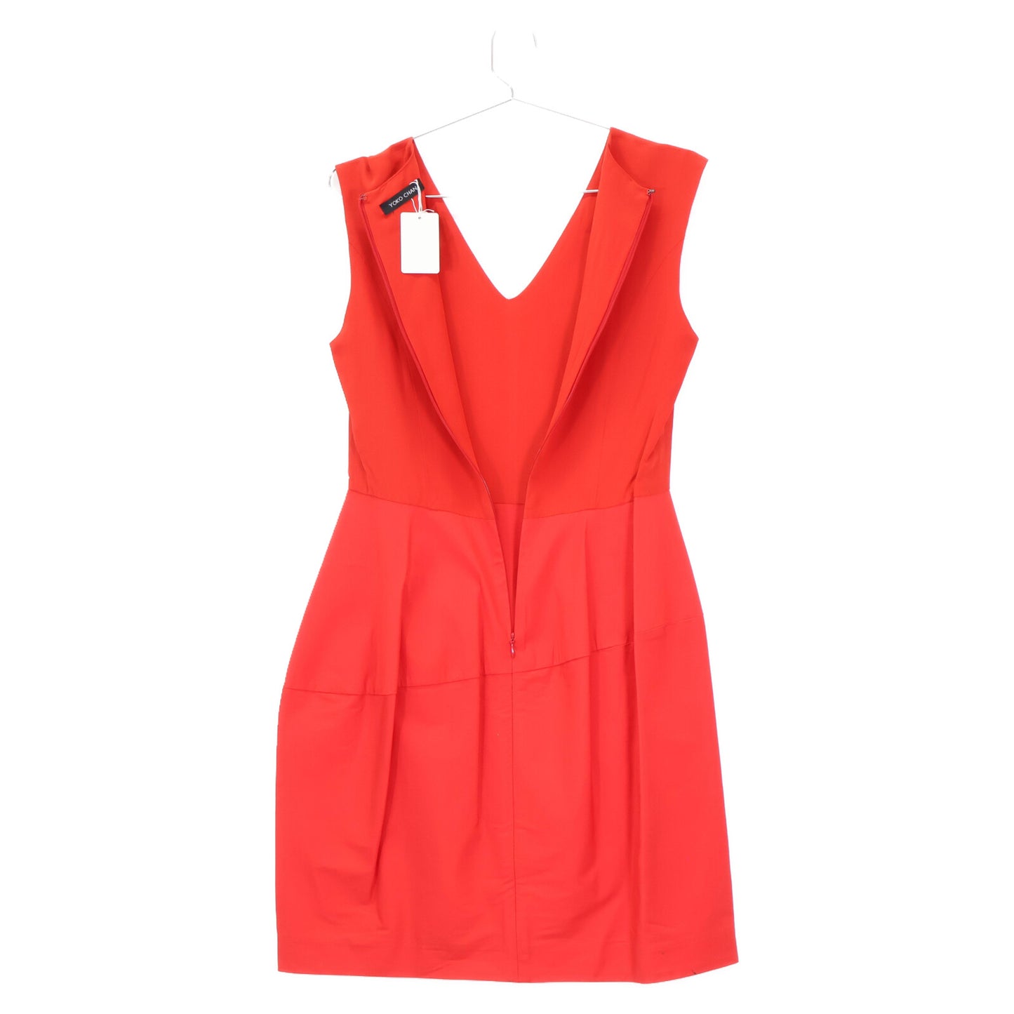 YOKOCHAN ヨーコチャン レッド YCD-13SSC-020 ノースリーブ バイカラー ワンピース ワンピース 38