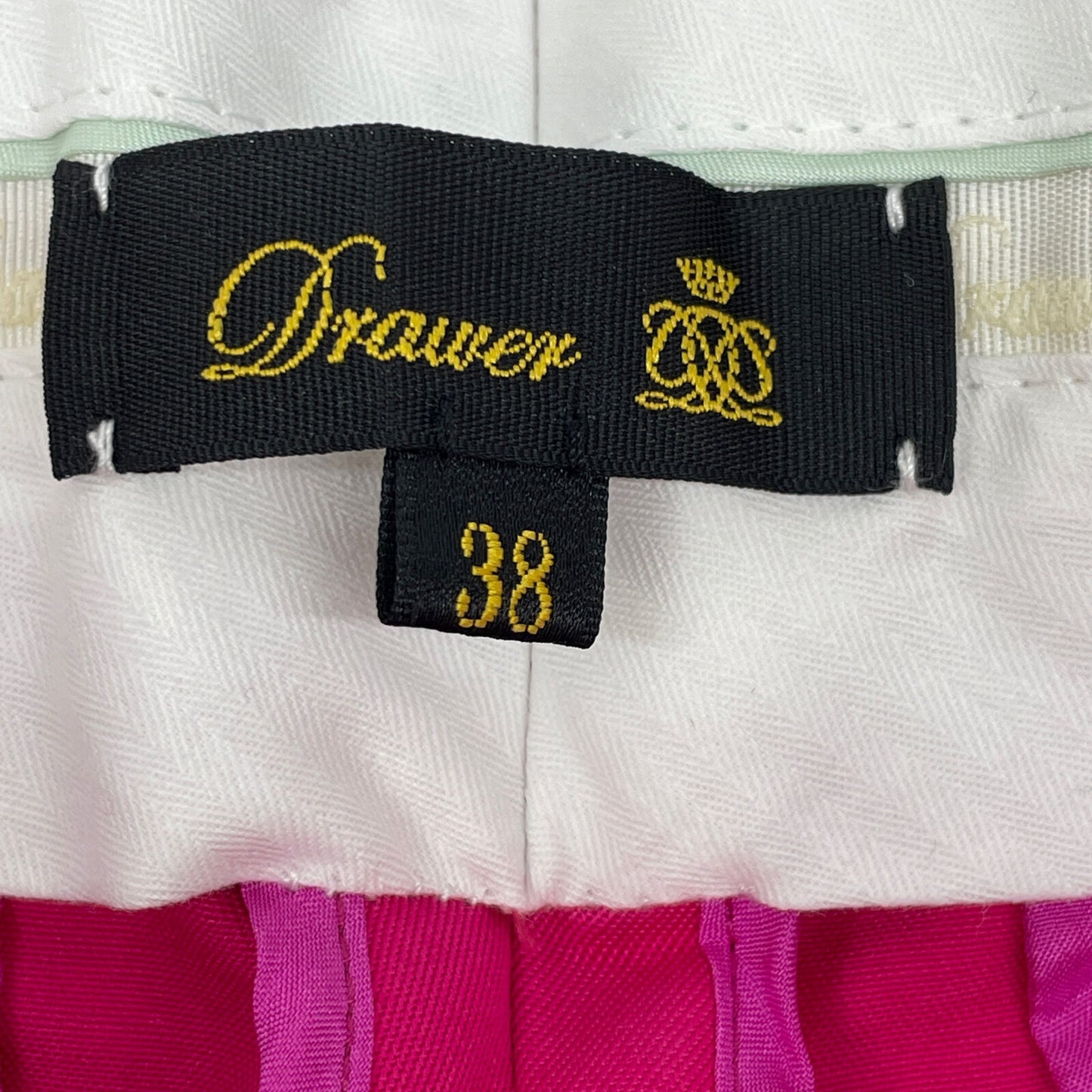 DRAWER ドゥロワー ピンク ギャバカラーテーパードパンツ ボトムス 38