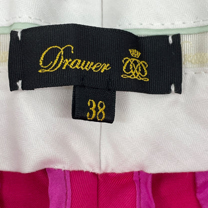 DRAWER ドゥロワー ピンク ギャバカラーテーパードパンツ ボトムス 38