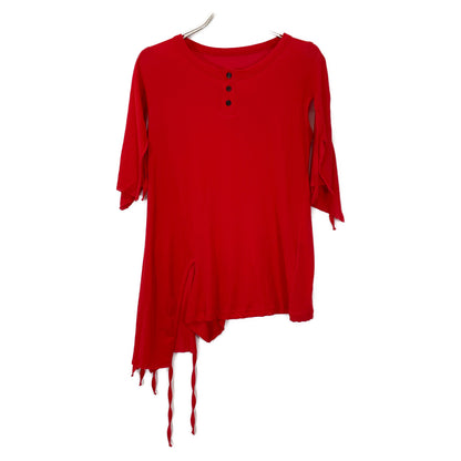 Yohji Yamamoto ヨウジヤマモト 22SS FG-T72-990 ﾚｯﾄﾞ COSMORAMA PLAIN STITCH DESIGN HEM PO トップス 2