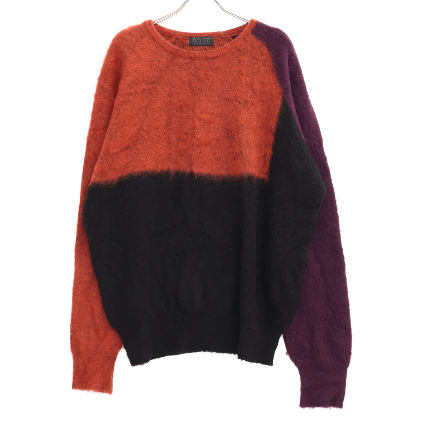 S'YTE サイト UV-K06-616 ブラック×レッド モヘアニット トップス 3