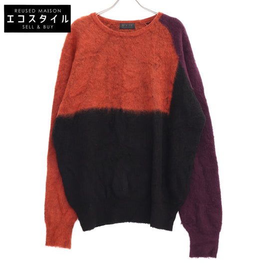 S'YTE サイト UV-K06-616 ブラック×レッド モヘアニット トップス 3