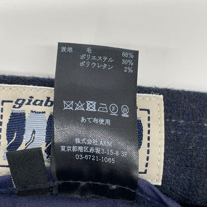 1piu1uguale3 ウノピゥウノウグァーレトレ ﾈｲﾋﾞｰ ｳｰﾙ混 113 giab's EASY ITALY TROUSERS PANTS ボトムス M