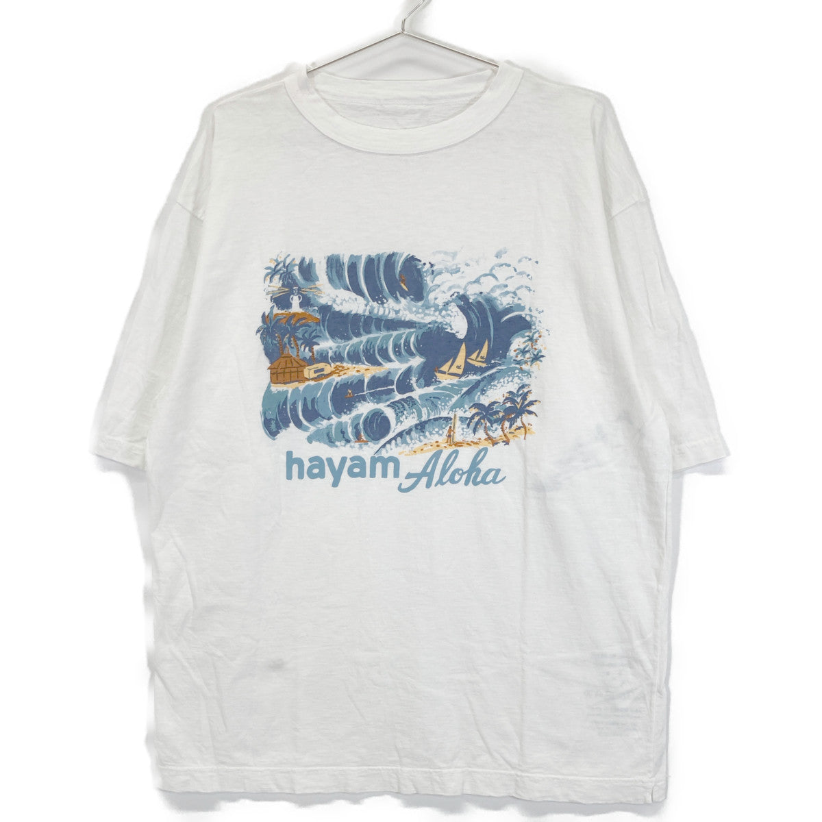 45R フォーティファイブ アール ﾎﾜｲﾄ ｺｯﾄﾝ HAYAMAｱﾛﾊ 908 45星Tｼｬﾂ トップス 5