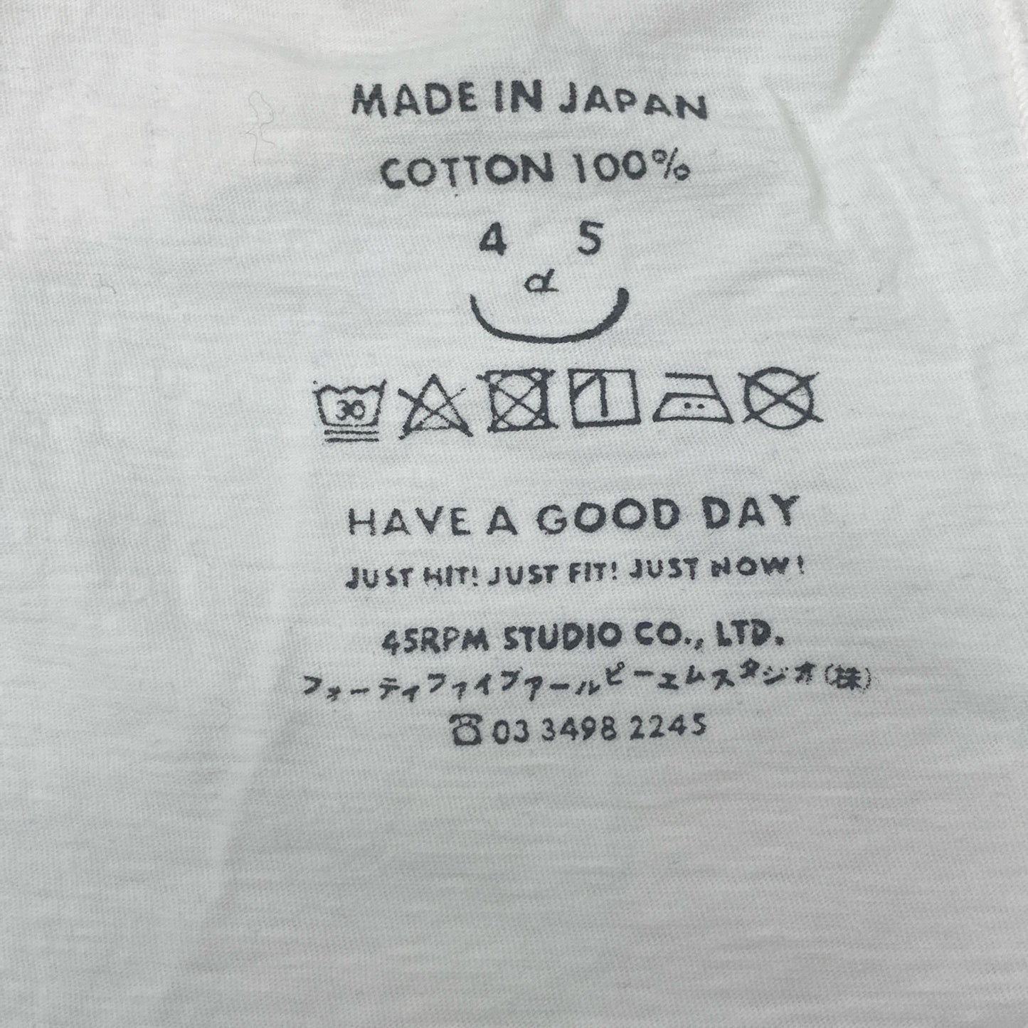 45R フォーティファイブ アール ﾎﾜｲﾄ ｺｯﾄﾝ HAYAMAｱﾛﾊ 908 45星Tｼｬﾂ トップス 5