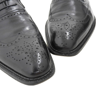 a.testoni ア テストーニ ブラックレーベル レザー ウィングチップ シューズ メンズ ブラック 7 M11559FRG シューズ 7