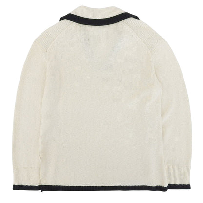 Theory セオリー Wave Boucle OW LS Pullover トップス レディース ホワイト×ネイビー P 24SS トップス P