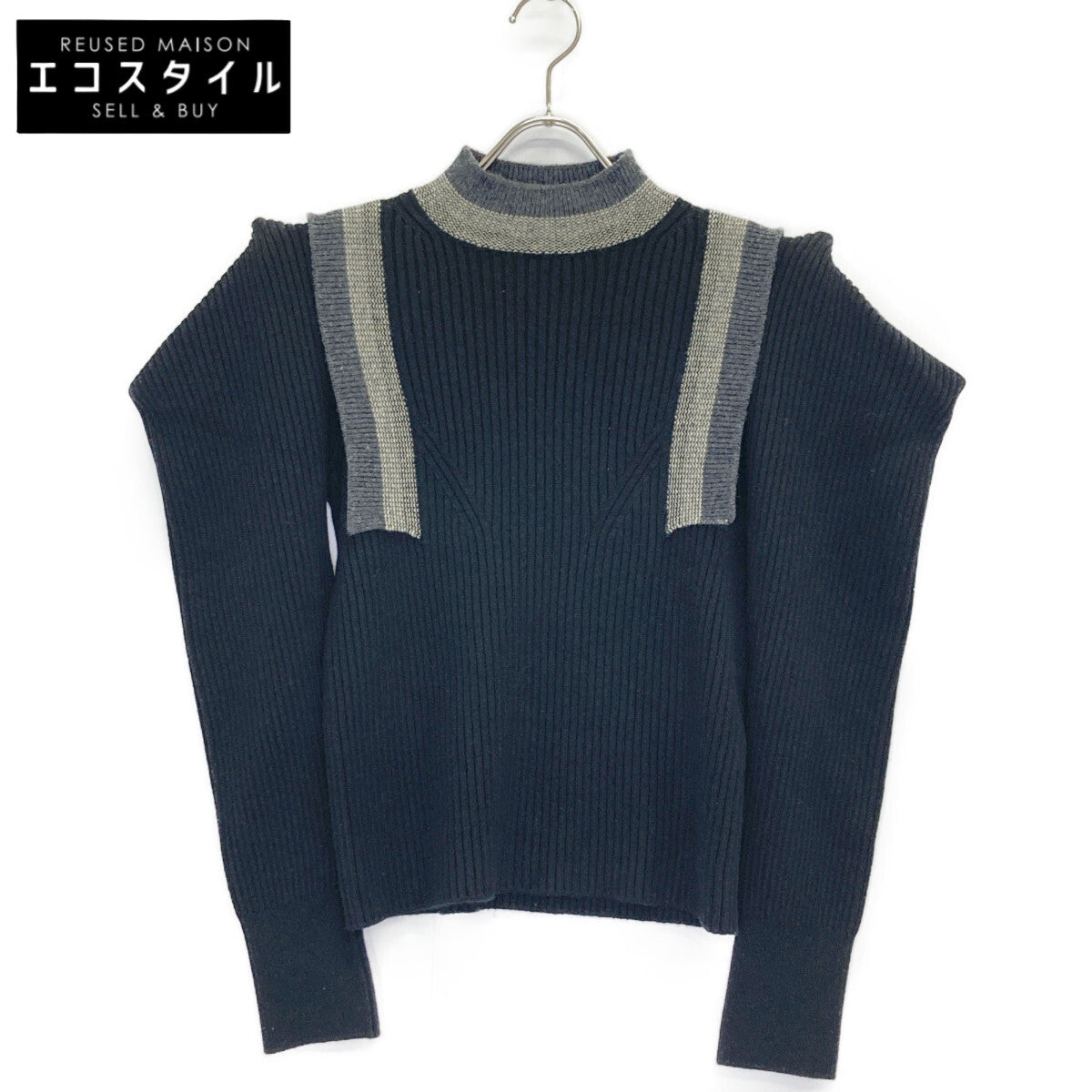 UNITED TOKYO ユナイテッドトウキョウ ﾌﾞﾗｯｸ 143330008 ｳｰﾙ混 ｺｸｰﾝｼｮﾙﾀﾞｰ ﾆｯﾄ トップス FREE