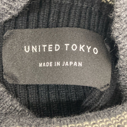 UNITED TOKYO ユナイテッドトウキョウ ﾌﾞﾗｯｸ 143330008 ｳｰﾙ混 ｺｸｰﾝｼｮﾙﾀﾞｰ ﾆｯﾄ トップス FREE